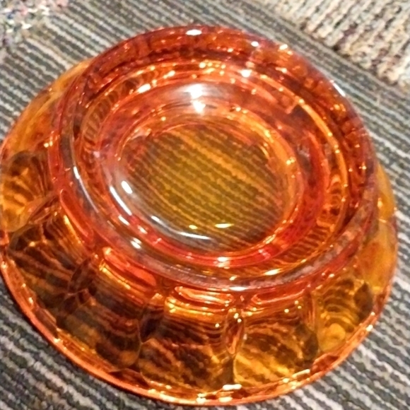 Vintage Orange Glass Ashtray Heavy - Picture 4 of 4